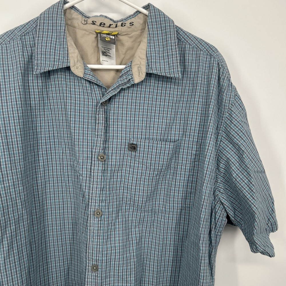 North Face A5 Series Mens XL Button Down Cotton Shirt Short Sleeve
